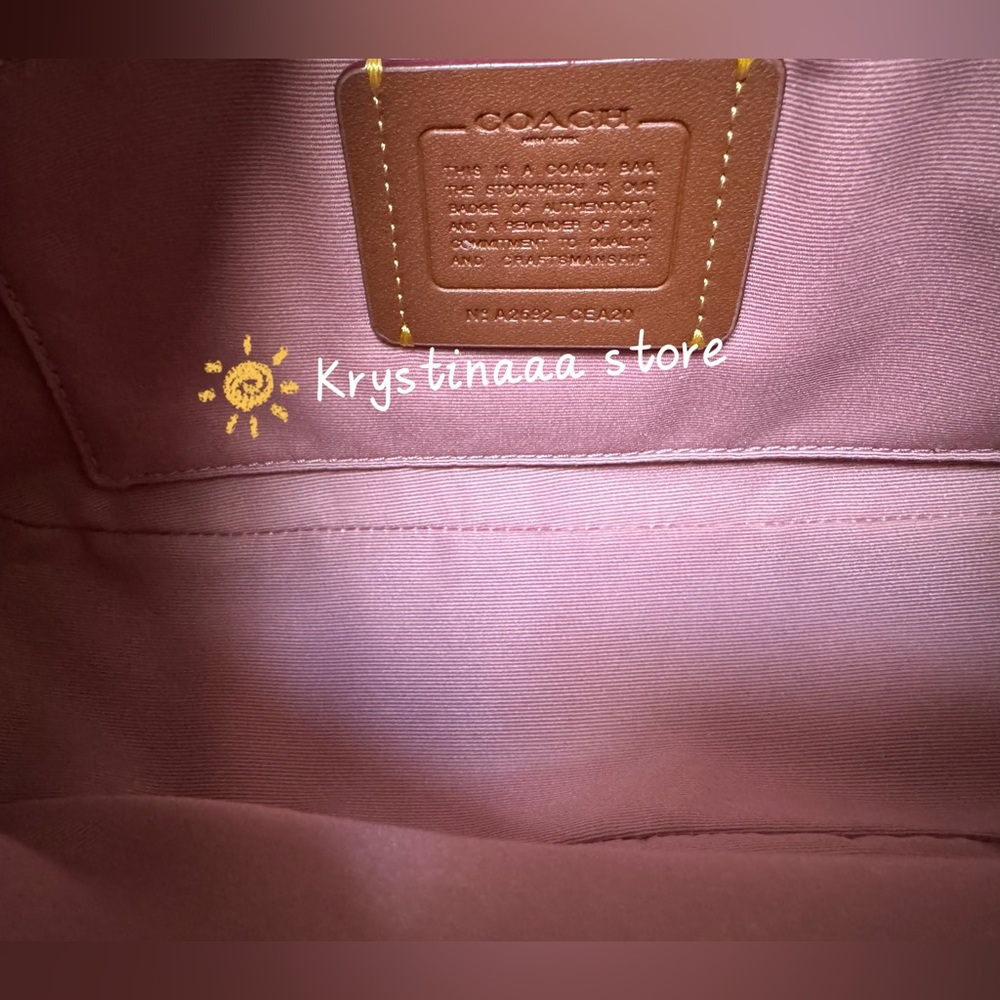NWT Coach Gold Powder Pink Teri Shoulder Bag Signature with Charms CEA20 - Picture 8 of 11